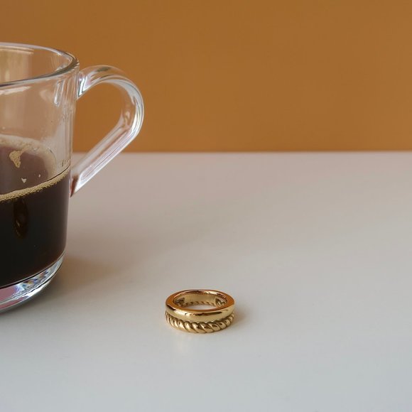 NEW 18K Gold Plated Double Layer Open Ring 0 - Picture 2 of 7